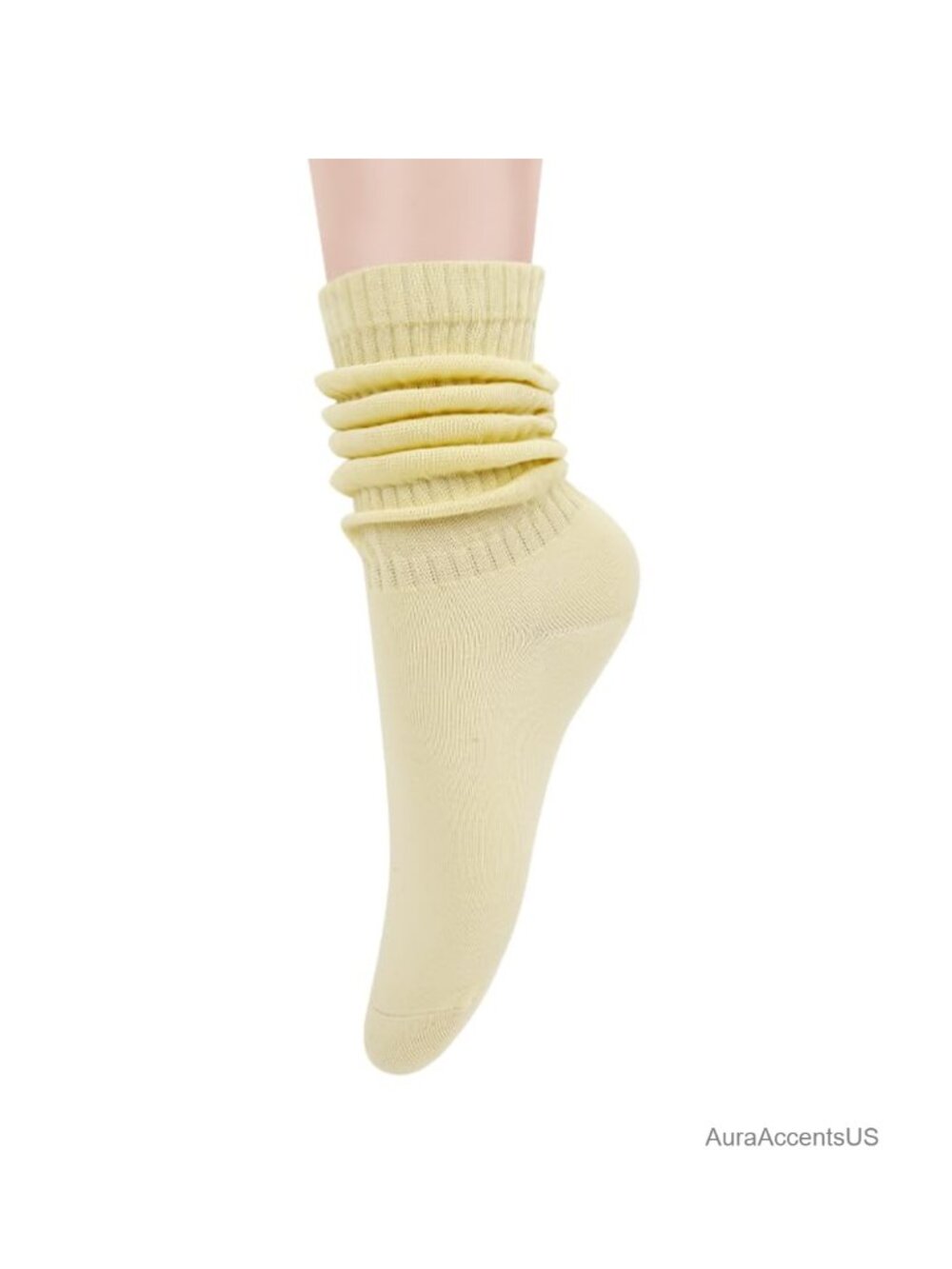 Slouch Socks Women Retro Scrunch Chunky Cotton Blend Mid-Calf